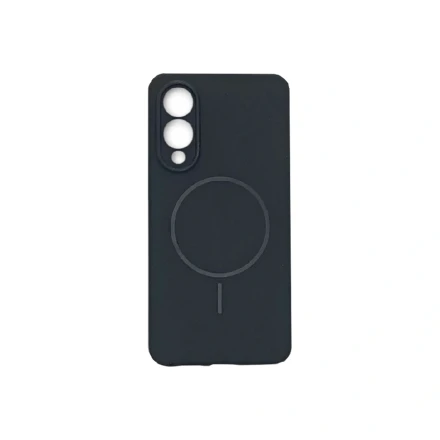 Накладка Silicone Case с MagSafe совместимая с Samsung S25 Edge черная