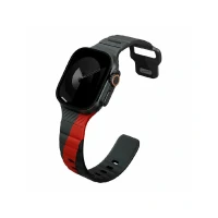Ремешок Uniq Stride совместимый с Apple Watch (44/45/46/49 mm) каучуковый черный/красный