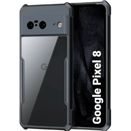 Противоударная накладка Xundd для Google Pixel 8 прозрачная с черными бортами