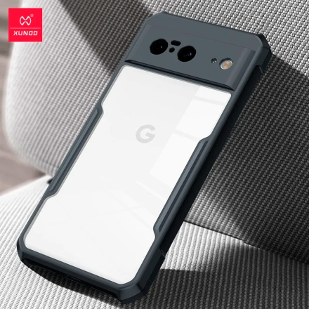 Противоударная накладка Xundd для Google Pixel 8 прозрачная с черными бортами