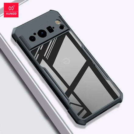 Противоударная накладка Xundd для Google Pixel 8 Pro прозрачная с черными бортами