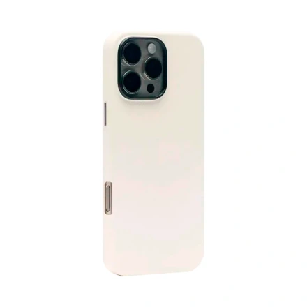 Накладка из эко-кожи Kzdoo Mag Noble Collection совместимая с iPhone 16 Pro Max белая