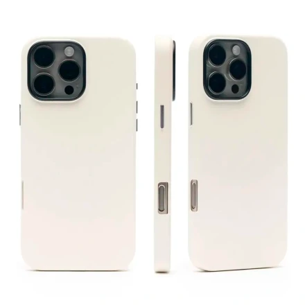 Накладка из эко-кожи Kzdoo Mag Noble Collection совместимая с iPhone 16 Pro Max белая