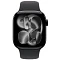 Apple Watch Series 11, 42 мм, корпус из алюминия цвета «чёрная смола», спортивный ремешок цвета «черный» S/M (MEQT4)