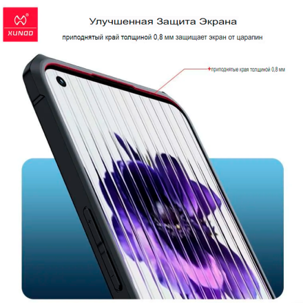 Противоударная накладка Xundd для NothingPhone 2 прозрачная с черными бортами