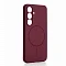 Накладка Silicone Case с MagSafe совместимая с Samsung S25 Plus/S24 Plus бордовая