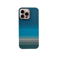 Кевларовая накладка Tactile Woven Case совместимая с iPhone 16 Pro синяя (moonrise)
