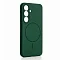 Накладка Silicone Case с MagSafe совместимая с Samsung S25 Plus/S24 Plus зеленая