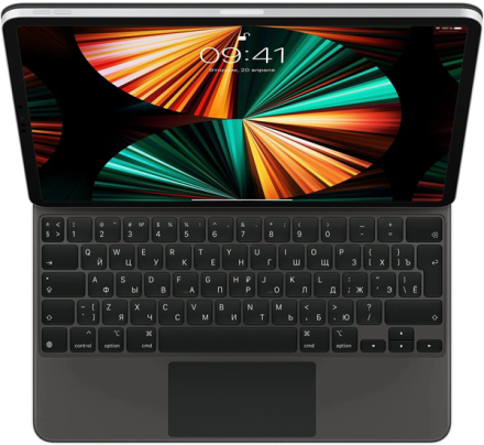 Чехол-клавиатура Apple Magic Keyboard Touchpad для iPad Pro 12,9" (2020) / Air 13" (2024) (русская гравировка) черный