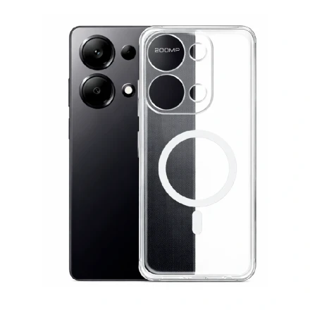 Противоударная накладка Cabal Premium Clear Case c MagSafe совместимая с Рэдми Нот 14s 4G/Рэдми Нот 13 Pro 4G/Поко M6 Pro 4G прозрачная
