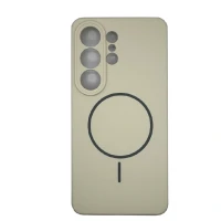 Накладка Silicone Case c MagSafe совместимая с Samsung S26 Ultra (SC) желтая LB