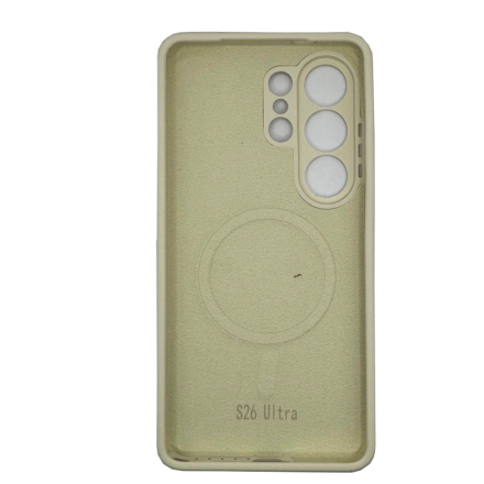 Накладка Silicone Case c MagSafe совместимая с Samsung S26 Ultra (SC) желтая LB