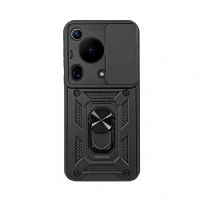 Противоударная накладка с кольцом Partner совместимая с Huawei Pure 70 Ultra черная