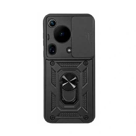 Противоударная накладка с кольцом Partner совместимая с Huawei Pure 70 Ultra черная
