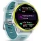 Умные часы  Умные часы Garmin Forerunner 570 47 mm AMOLED (010-02971-41) светло-серый, алюминиевый безель ярко-желтого цвета, бирюзовый ремешок
