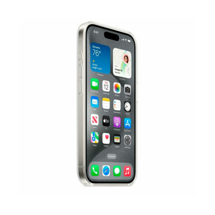 Пластиковая накладка Clear Case с MagSafe совместимая с iPhone 15 Pro прозрачная LB