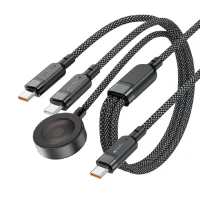 Кабель AceFast Type-C/Type-C/Wireless charger (C6-11) 1.2м черный