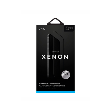 Защитное стекло Uniq Optix Xenon Nanoceram совместимое с iPhone 16 Pro/17/17 Pro с рамкой