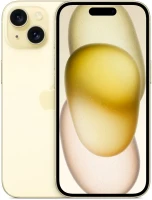 Смартфон  Apple iPhone 15 256Gb Dual yellow (желтый) обмененный, без коробки (новый, не активированный, без RuStore) гарантия 1 год