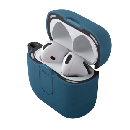 Пластиковый чехол Uniq Clyde совместимый с AirPods 4 синий
