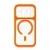 Пластиковая накладка Cabben с MagSafe совместимая с iPhone 17 Pro Max прозрачная с оранжевыми бортами