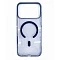 Пластиковая накладка Luxury Case с MagSafe совместимая с iPhone 17 Pro Max прозрачно-синяя