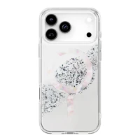 Пластиковая накладка Uniq Crystelle с Magsafe совместимая с 17 Pro сверкающее серебро