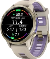 Умные часы  Умные часы Garmin Forerunner 970 (010-02969-62) серые, золотистый титановый безель, с серым/индиго ремешком