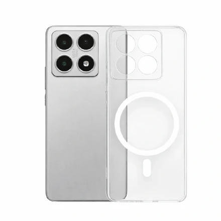 Противоударная накладка Cabal Premium Clear Case c MagSafe совместимая с Ксиаоми Ми 14T прозрачная