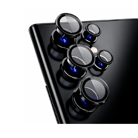 Защитное стекло на камеру черное для Samsung S24 Ultra