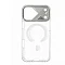 Пластиковая накладка Kwi-Ni с MagSafe совместимая с iPhone 17 Pro Max прозрачная с титановой защитой на модуль камеры