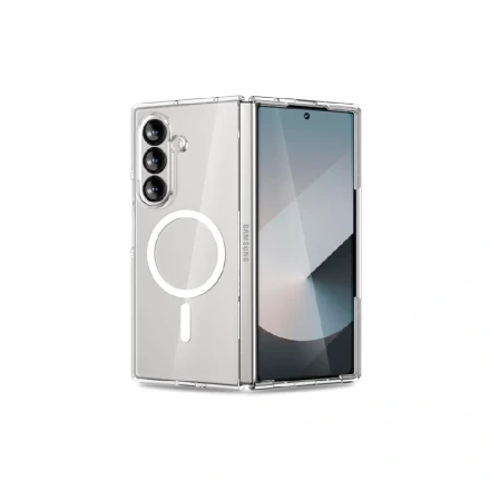Пластиковая накладка Keephone X-Crystal с MagSafe совместимая с Samsung Z Fold7 прозрачная