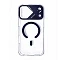 Пластиковая накладка Kwi-Ni с MagSafe совместимая с iPhone 17 Pro Max прозрачная с синей защитой на модуль камеры