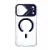 Пластиковая накладка Kwi-Ni с MagSafe совместимая с iPhone 17 Pro Max прозрачная с синей защитой на модуль камеры