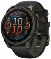 Умные часы  Умные часы Garmin Fenix 8 47 mm AMOLED Sapphire Carbon Gray DLC titanium with black Peddle gray (серый карбон серый-черный ремешок) (010-02904-20)