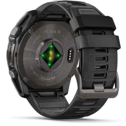 Умные часы  Умные часы Garmin Fenix 8 47 mm AMOLED Sapphire Carbon Gray DLC titanium with black Peddle gray (серый карбон серый-черный ремешок) (010-02904-20)