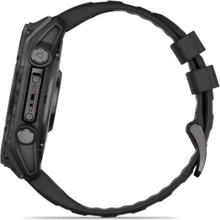 Умные часы  Умные часы Garmin Fenix 8 47 mm AMOLED Sapphire Carbon Gray DLC titanium with black Peddle gray (серый карбон серый-черный ремешок) (010-02904-20)