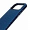 Пластиковая накладка Mosbros c MagSafe совместимая с iPhone 17 Pro под карбон синяя