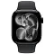 Apple Watch Series 11, 42 мм, корпус из алюминия цвета «чёрная смола», спортивный ремешок цвета «черный» M/L (MEQU4)