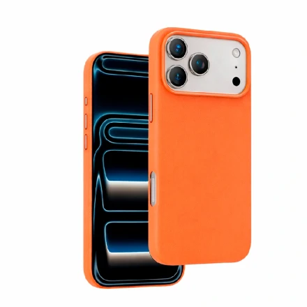 Накладка из эко-кожи Keephone Peekaboo с Magsafe совместимая с 17 Pro оранжевая