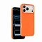 Накладка из эко-кожи Keephone Peekaboo с Magsafe совместимая с 17 Pro оранжевая
