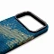 Пластиковая накладка Mosbros c MagSafe совместимая с iPhone 17 Pro под карбон синяя (млечный путь)