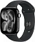 Apple Watch Series 11, 42 мм, корпус из алюминия цвета «чёрная смола», спортивный ремешок цвета «черный» S/M (MF834)