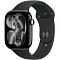 Apple Watch Series 11, 42 мм, корпус из алюминия цвета «чёрная смола», спортивный ремешок цвета «черный» S/M (MF834)