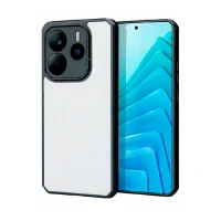 Пластиковая накладка Fashion совместимая с ПОКО X7/Нот 14 Pro 4G прозрачная черный кант