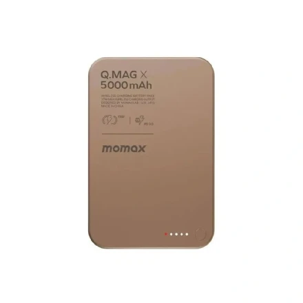 Внешний аккумулятор Momax Q. Mag X с MagSafe 5000 mAh бронза