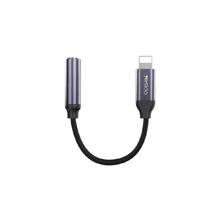 Переходник Yesido Yesido YAU21 Lightning/3,5mm чёрный
