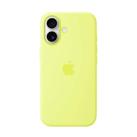 Накладка Silicone Case с MagSafe совместимая с iPhone 17 неоново-желтая LB