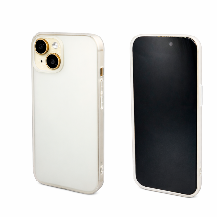 Силиконовая накладка Kzdoo Q Series совместимая с iPhone 15 Plus прозрачная матовая