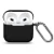 Силиконовый чехол совместимый с AirPods 4 с карабином черный